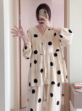 梭织棉棉春夏哺乳月子服家居服