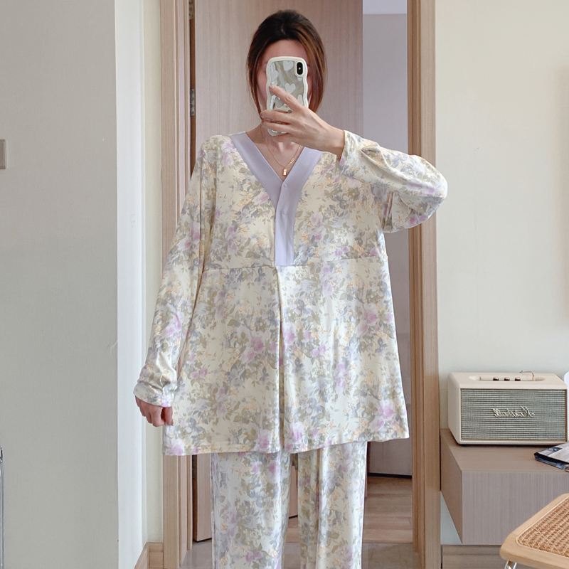 月子服纯棉棉大码春秋