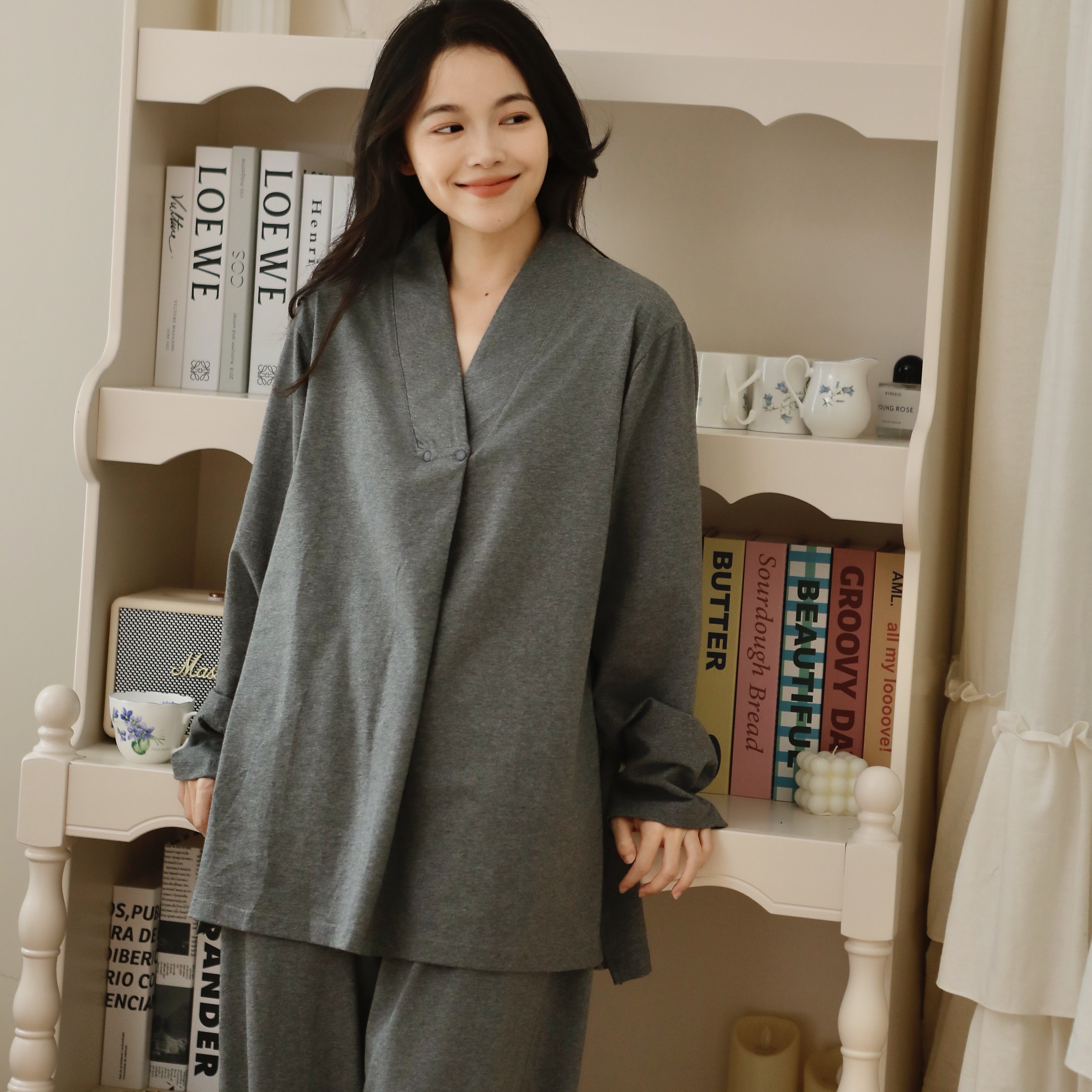 月子服大码200斤纯棉哺乳喂奶秋