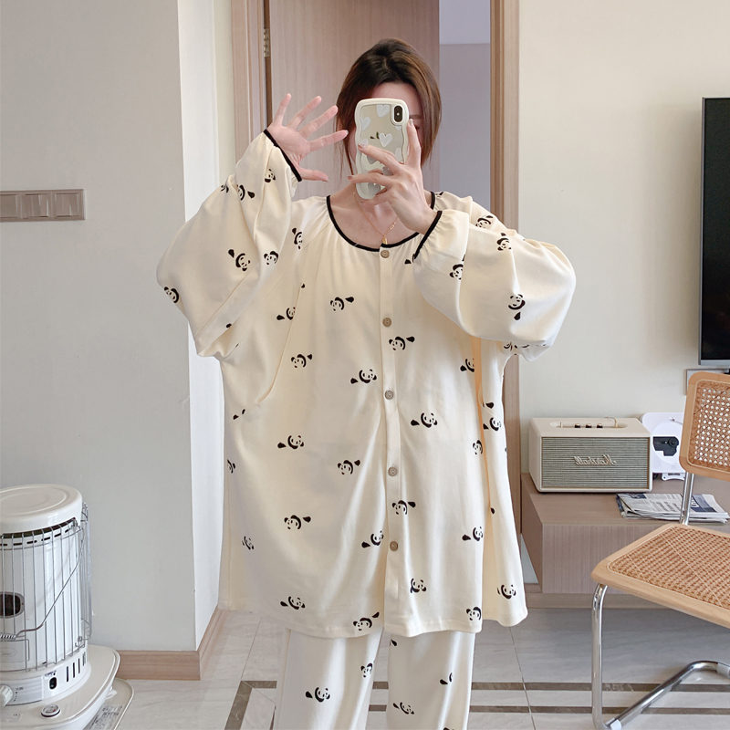 纯棉棉秋冬哺乳睡衣月子服