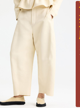 NS806夏季不对称分割双面棉质高腰茧型裤纸样 新款长裤加工定制图