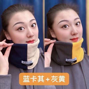 遮脸面罩脖套防风围巾 拼色保暖围脖女百搭男女同款 秋冬季 2025新款