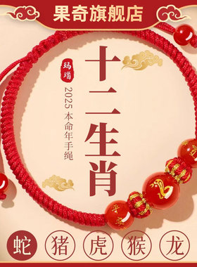 蛇年本命年红绳手链生肖蛇编织
