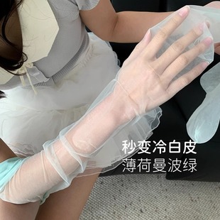 薄荷曼波丝袜女薄款 袜 防勾丝春夏防晒遮瑕绿色菠萝美肤袜打底连裤