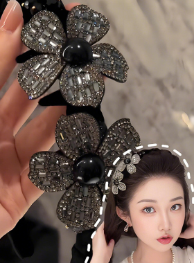 花坞里高级感丝绒立体花卉轻奢发箍女2025新款高颅顶头箍发卡头饰