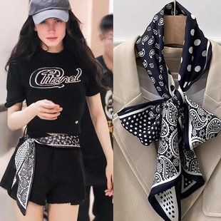 系脖小领巾绑包 衬衫 腰果波点长条丝巾女腰带2025新款 高级感搭西装