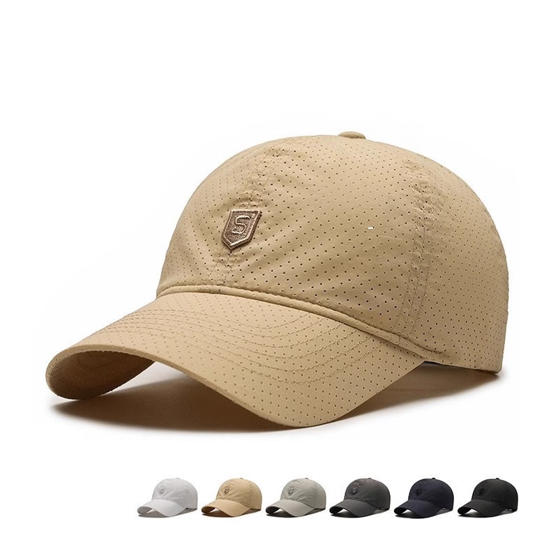 全打孔时尚休闲帽子钓鱼百搭透气夏天鸭舌帽太阳帽速干户外男士