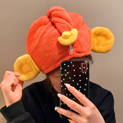 可爱财神干发帽超强吸水易干包