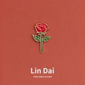 创意玫瑰花胸针可爱日系金属情侣徽章男女学生衣服书包配饰别针