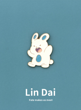 原创可爱小兔子胸针男女日系卡通金属徽章别针学生包包装饰品扣针