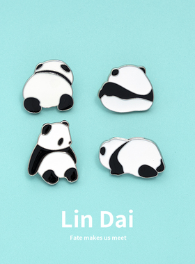 中国风卡通熊猫周边针可爱日系别针情侣男女金属徽章包包衣服配饰