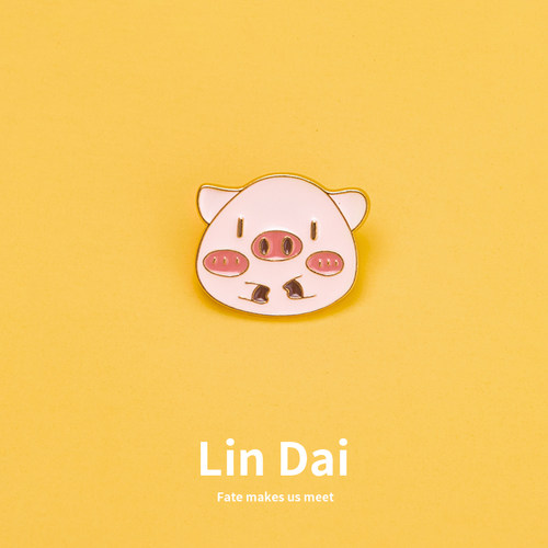 卡通小猪脚胸针可爱金属徽章包包