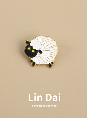 卡通小绵羊胸针男女可爱日系夏季小众金属徽章书包装饰别针扣针