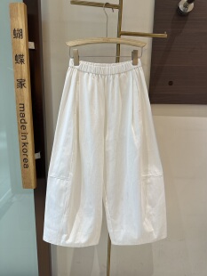 26春夏新款 宽松遮肉大阔腿八分棉布裤 立裁小个子女 HKR正品 现货OF