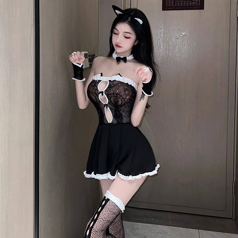 性感纯欲小胸趣味内衣野猫制服套装cos睡衣萌系床上情调诱惑短裙