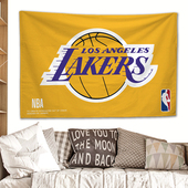 新款 饰背景布NBA篮球网红酒吧出租屋卧室墙面挂布 湖人勇士宿舍装