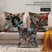 靠枕沙发靠背客厅靠垫办公室车载午睡枕头 饰抱枕新款 日式 纹身店装