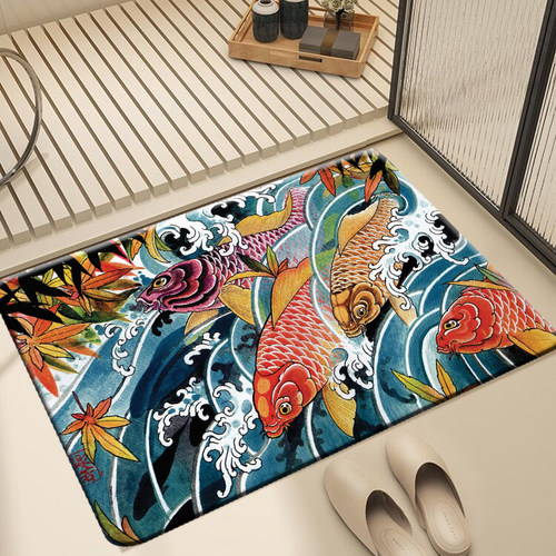 硅藻泥纹身店装饰卫生间地垫脚垫