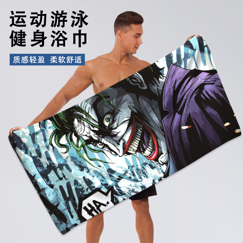 沙滩速干游泳毛巾浴巾卡通动漫男