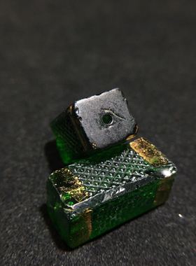 清代鎏金工艺老琉璃筒珠 diy手串项链锁骨配饰 墨绿色老琉璃珠子