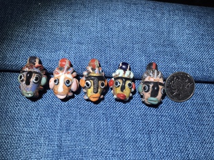 腓尼基人面琉璃脸谱琉璃人脸琉璃项链吊坠古法手工老琉璃卡通可爱