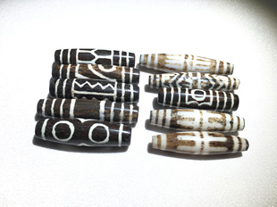 缅甸邦提克木化石天珠邦提克树化玉蛋白石天珠吊坠diy锁骨配饰