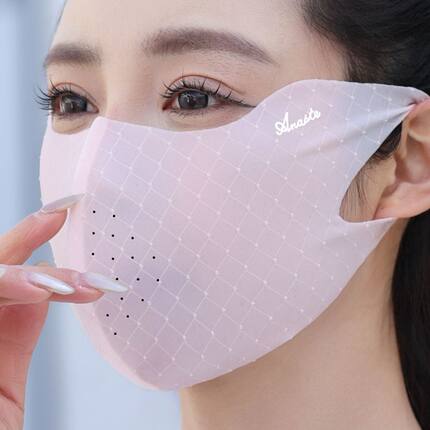 无痕冰丝防晒口罩女夏季防紫外线2026新款立体超薄透气护眼角面罩