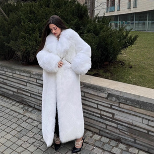 длинная coat эко шуба лису faux под fur