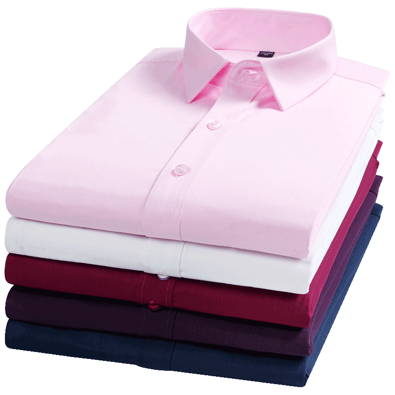 af粉红色弹力商务免烫竹纤维衬衣