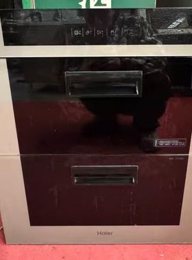 定制海尔消毒碗柜配件100F-2黑色钢化玻璃耐高温面板门板抽屉柜门