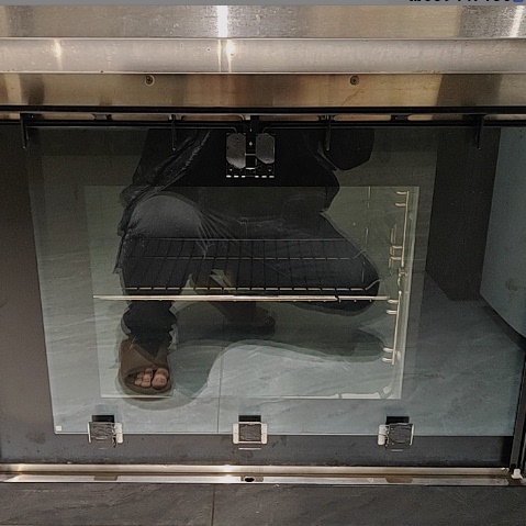 定火星人集成灶大气炉JJZTY-F51BC01R黑色耐高温钢化玻璃抽屉面板