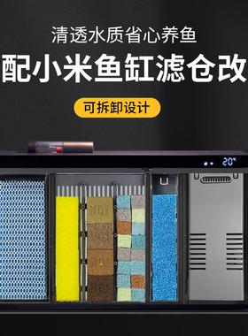 适配小米智能鱼缸滤材升级改装物理生化加热仓过滤棉改造模块配件