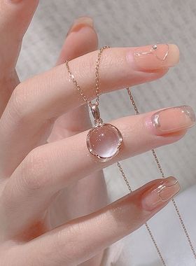 925银女水晶项链锁骨链时尚