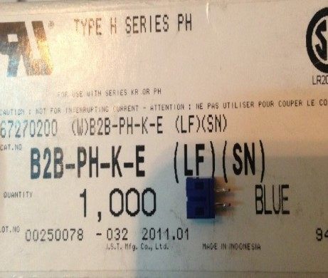 B2B-PH-K-E(LF)(SN) 2.0mm间距2P针座 JST进口全新原装现货