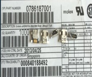 78618-7001 786187001 0786187001 molex原装USB正品