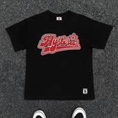 宽松大码 王有病工作室 男女情侣款 英文短袖 T恤上衣 小众设计感夏季