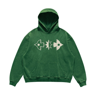 王有病工作室 只做心头好物!潮流另类卡通图案ins宽松连帽卫衣男