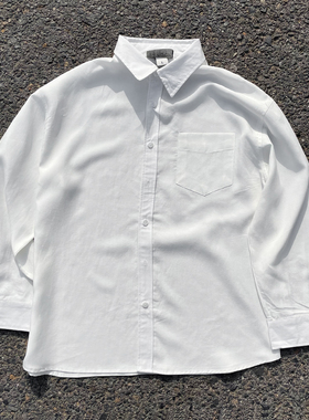 王有病工作室 情侣装早春高级感白色衬衫男女设计感小众叠穿衬衣