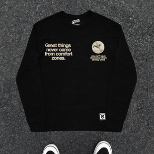 创意长袖 透气正肩版 T恤男女潮牌宽松上衣 240G 王有病工作室