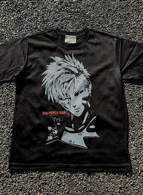 王有病工作室 重磅260G！一拳超人动漫复古T-shirt短袖T恤情侣装