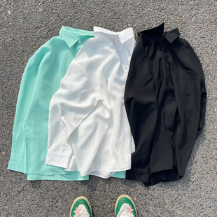 王有病工作室 早春小众设计感情侣外套高级感衬衫女上衣小个子