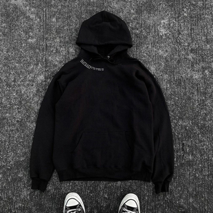 清仓款 宽松 ins小众设计感情侣上衣男女宽松连帽卫衣情侣装