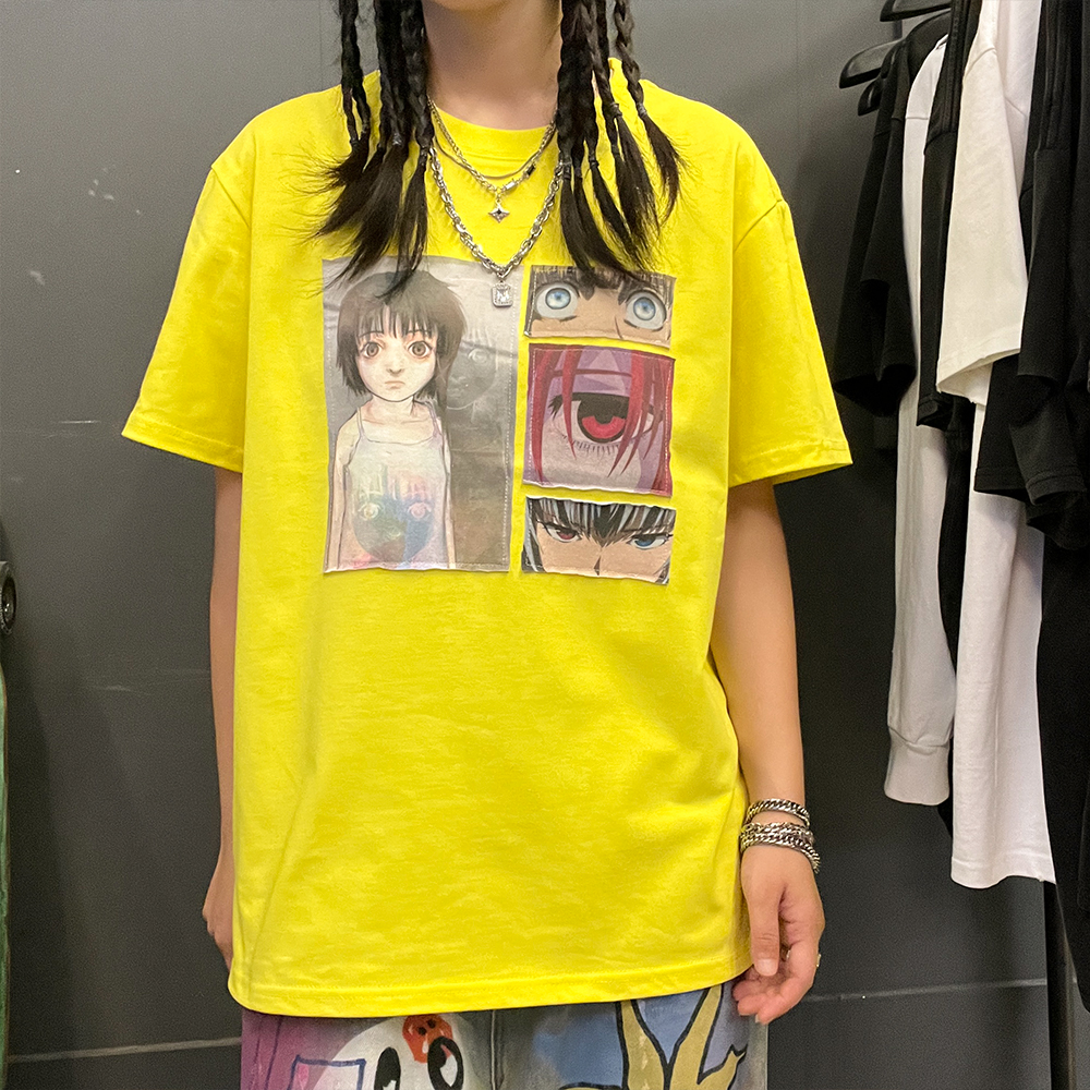 王有病工作室 260G重磅！颓废暗黑元素动漫设计高级感短袖T恤