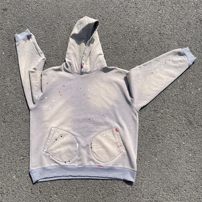 王有病工作室 只做心头好物！重磅450克做旧宽松oversize连帽卫衣