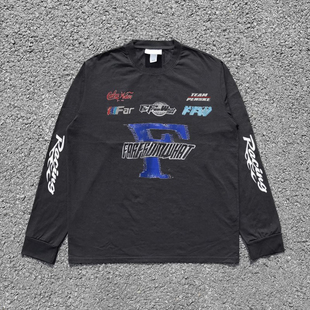 T恤情侣装 清仓款 学院风运动百搭长袖 赛车风男女同款 260G重磅