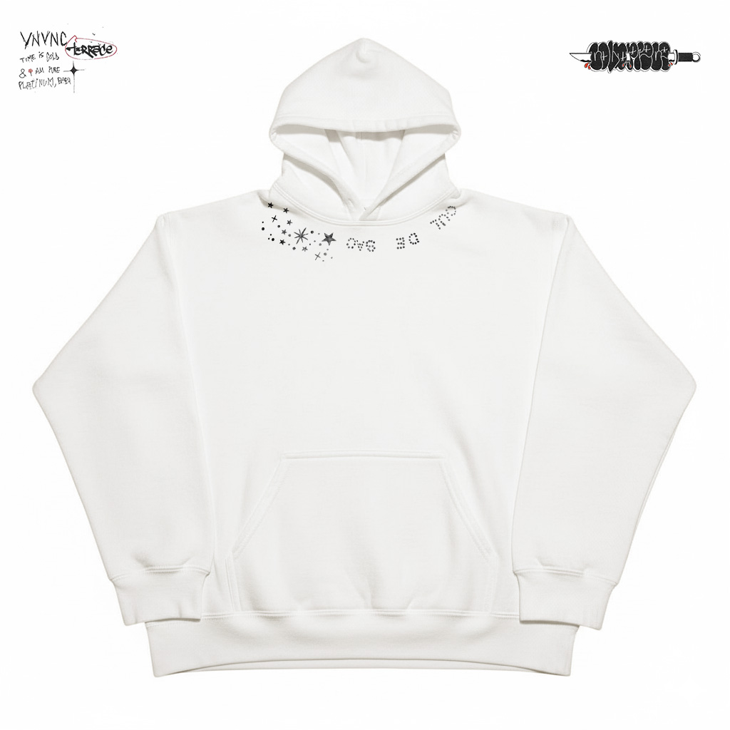 清仓款！小众设计感领口字母连帽衫高级感宽松oversize大码卫衣