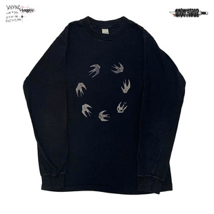 清仓款！vintage美式复古鸽子高级感长袖T恤慵懒风男女情侣上衣