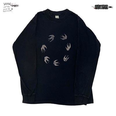 清仓款！vintage美式复古鸽子高级感长袖T恤慵懒风男女情侣上衣