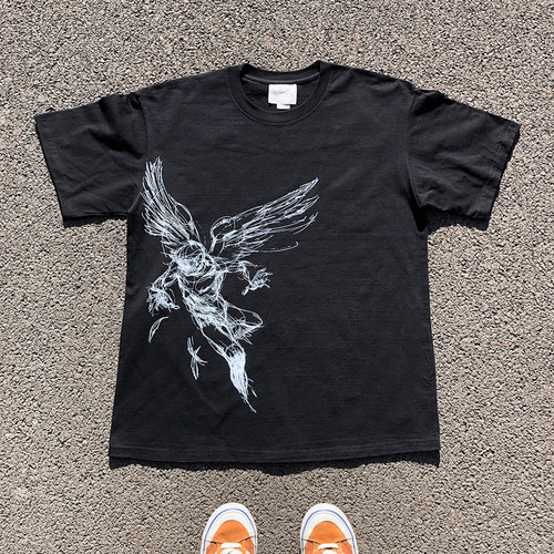 王有病工作室 重磅260G！翅膀人小众复古风宽松短袖T恤潮T-shirt