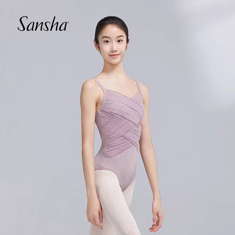 网纱交叉吊带形体服三沙练功服
